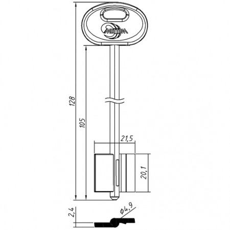 МЕТТЭМ-21ПЛ (128/105x20.1х21.5х2.4мм)(4.9мм) (КС20.80) МЕТТЭМ РФ