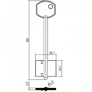 РИГЕЛЬ-1 (100x20.1х26.1х2.5мм)(4.9мм) (DV9G/RGL1G) РИГЕЛЬ  РФ