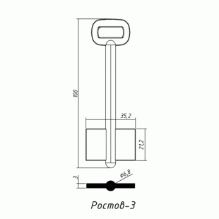 РОСТОВ-3 (100x21.2х35.2х3.0мм)(6.8мм) РОСТОВ  РФ