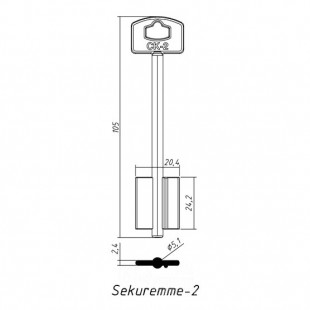 СЕКЬЮРЕМ-2 (105x24.2x20.4х2.4мм)(5.1мм) (SEC7G) SECUREMME  РФ