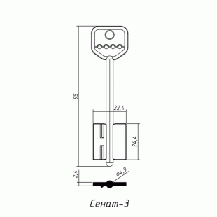 СЕНАТ-03 (95x24.4х22.4х2.4мм)(4.9мм) СЕНАТ  РФ