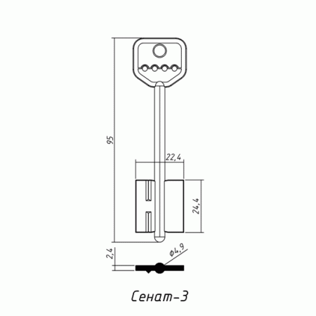 СЕНАТ-03 (95x24.4х22.4х2.4мм)(4.9мм) СЕНАТ  РФ