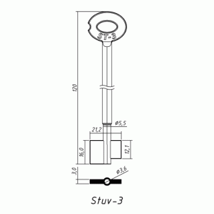 СТУВ-3 Сейф (120x16.0/12.1x21.2х3.0мм)(5.5х3.6мм) (STUV 4.95.1130.0) СТУВ  РФ