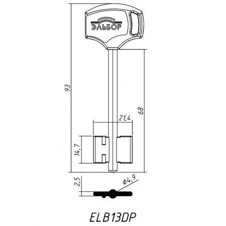 ЭЛЬБОР-13ПЛ (93/68x14.7х21.4х2.5мм)(4.9мм) ЭЛЬБОР  РФ