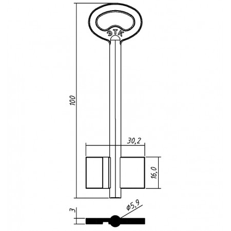 ЭТК-2 (100x16.0x30.2х3.0мм)(5.9мм) ЭТК  РФ